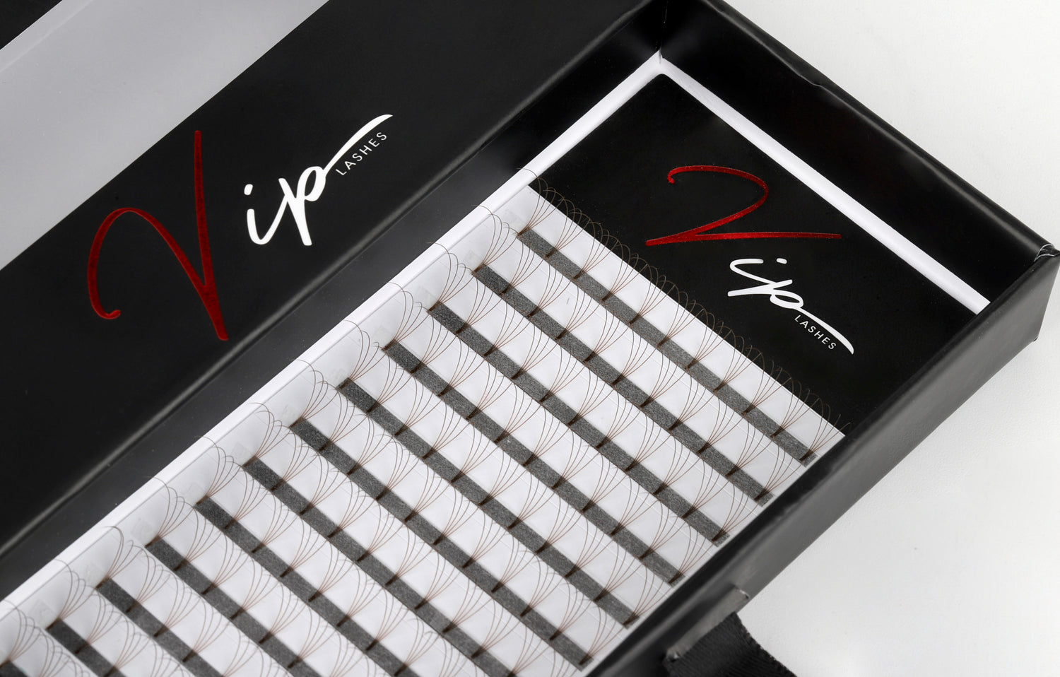 Brown 4D D curl 0.07 12 Row Trays - Black Trays