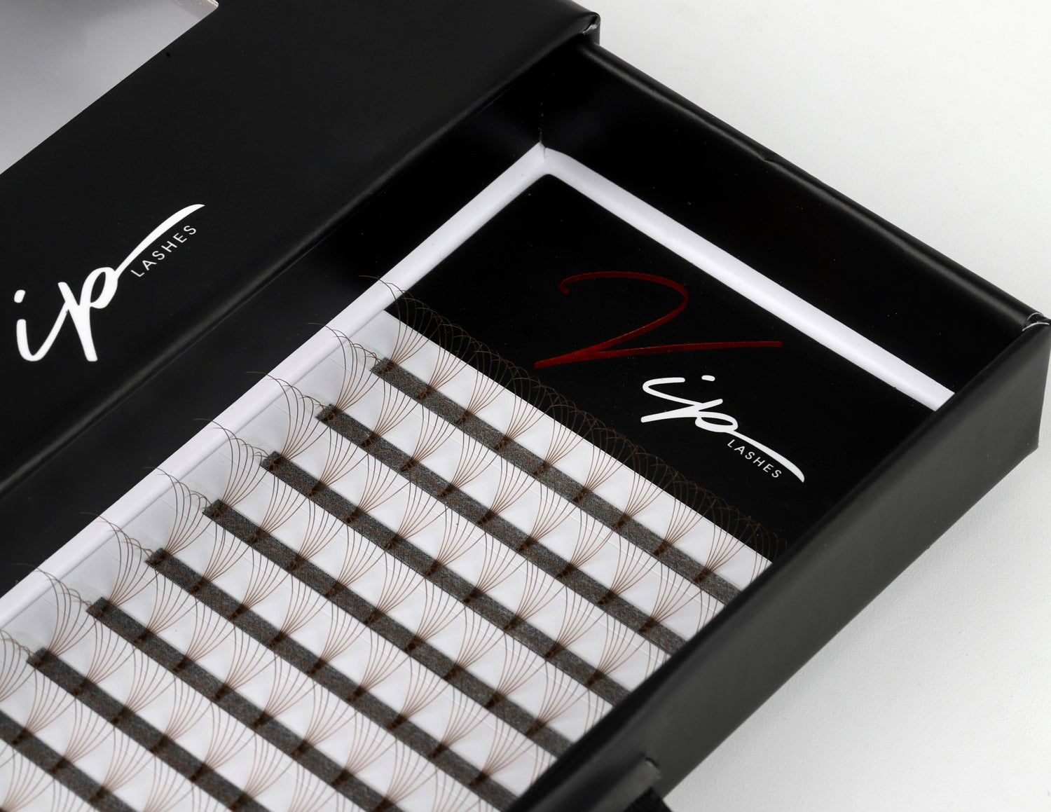 Brown 6D D curl 0.07 12 Row Trays - Black Trays