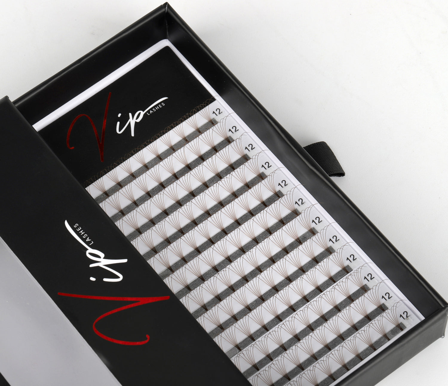 Brown 6D D curl 0.07 12 Row Trays - Black Trays