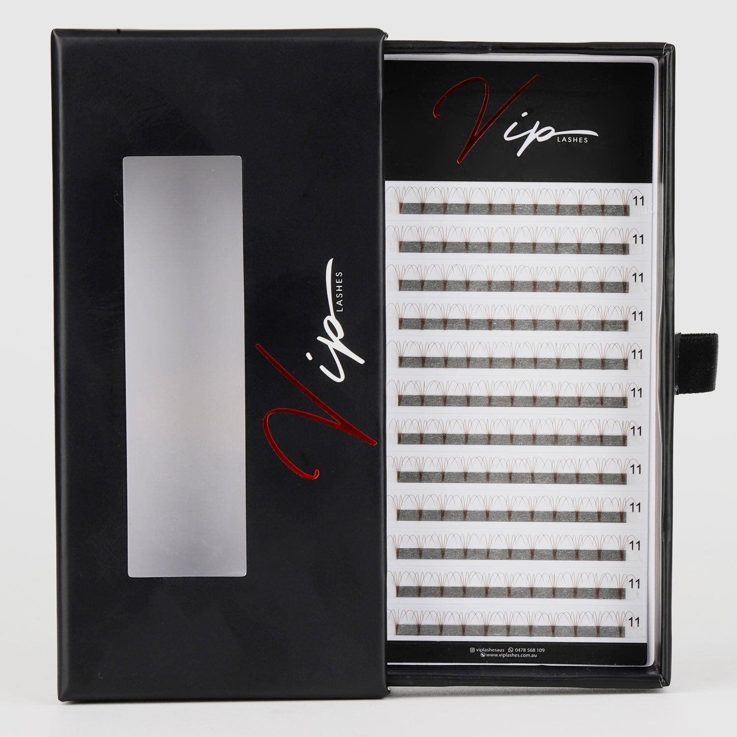 Brown 4D D curl 0.07 12 Row Trays - Black Trays