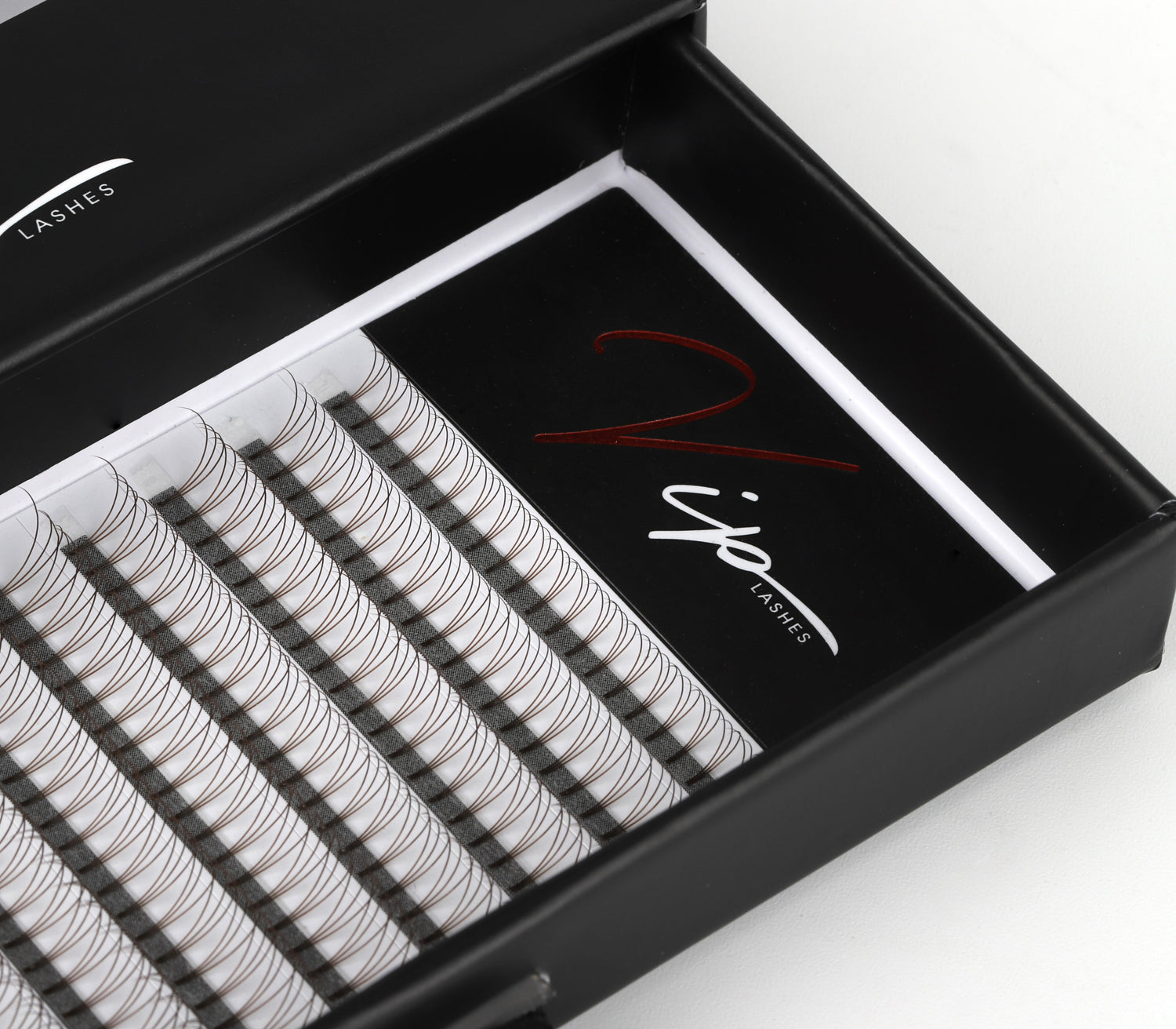 Brown 3D D curl 0.10 12 Row Trays - Black Trays