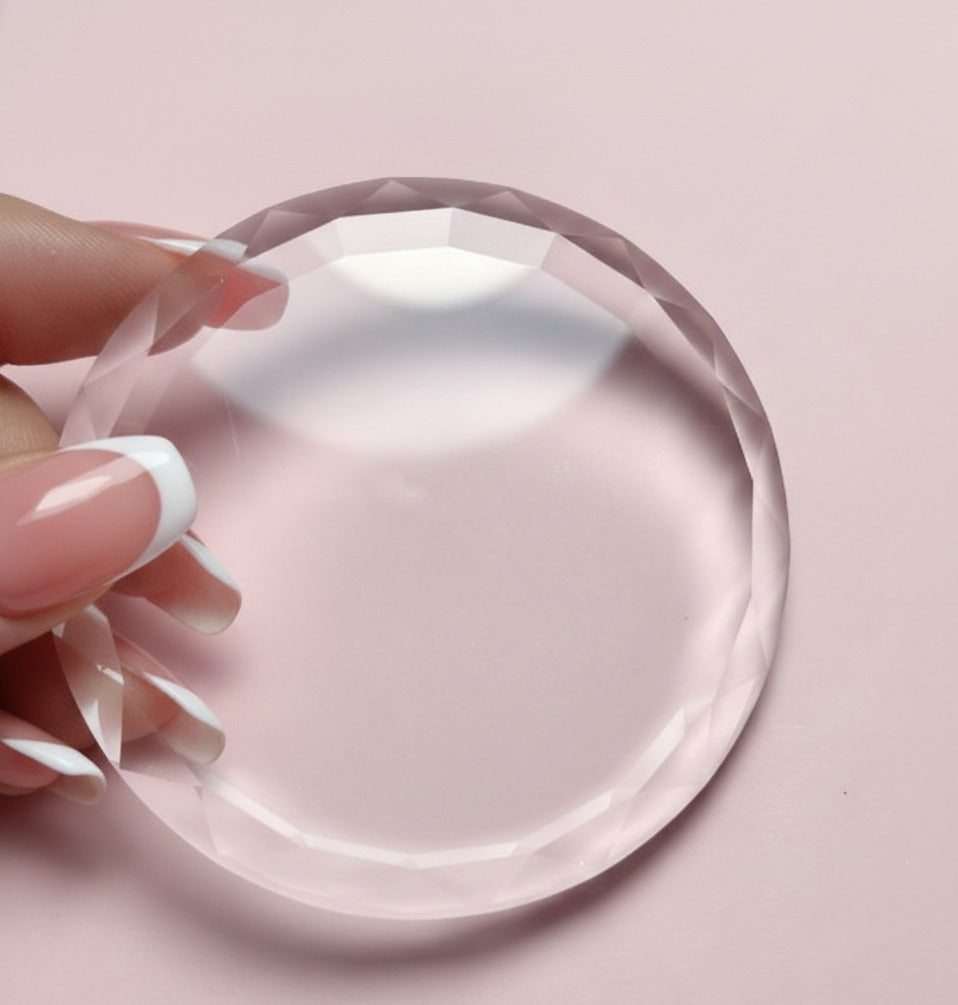 Round Crystal Bevelled Glue Tile