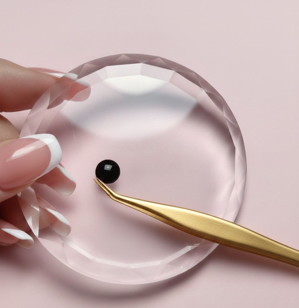 Round Crystal Bevelled Glue Tile