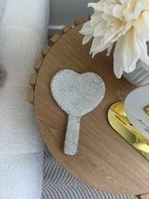 Load image into Gallery viewer, Heart Shaped Crystal Hand Held Mirror