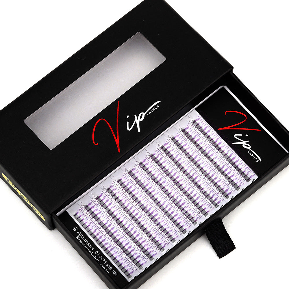 Purple 3D D curl 0.07 12 Row Trays - Black Trays