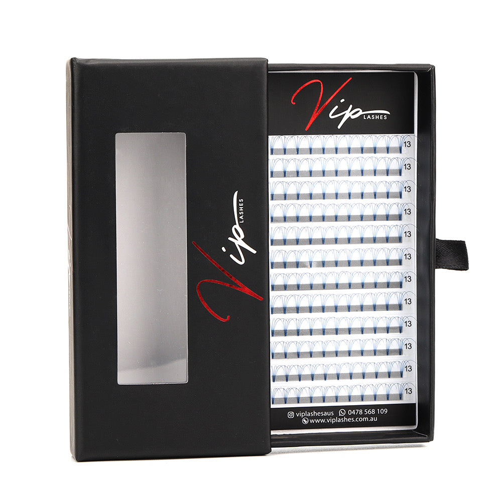 Blue 3D D curl 0.07 12 Row Trays - Black Trays