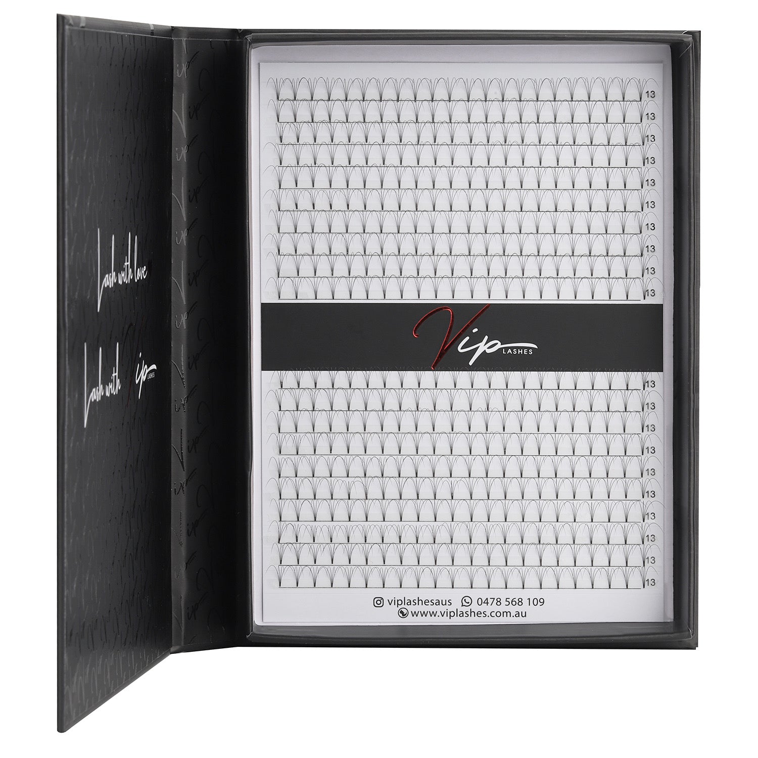 4D D curl 0.07 Premade Lashes XL Trays - Black Trays