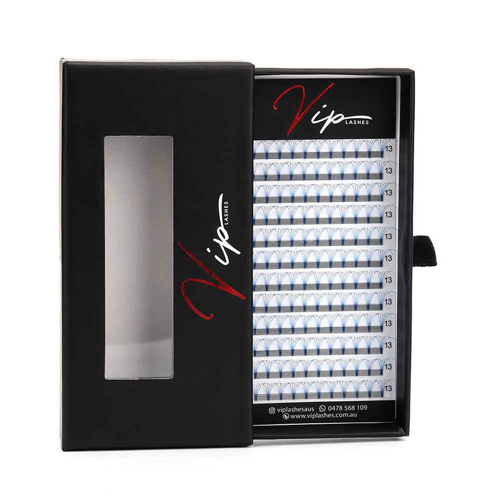Blue 5D D curl 0.07 12 Row Trays - Black Trays
