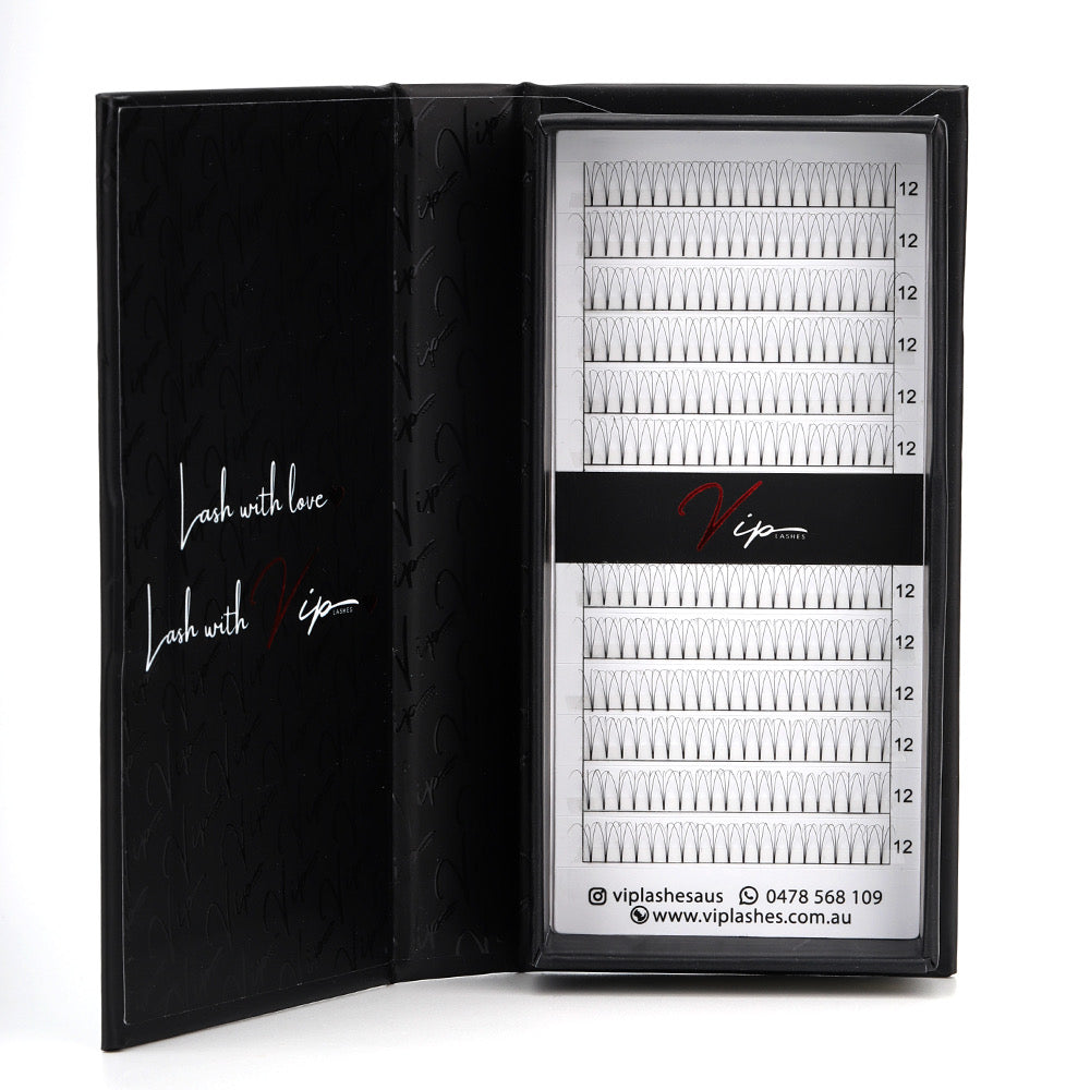3D D Curl 0.07 Premade Lashes - Black Trays