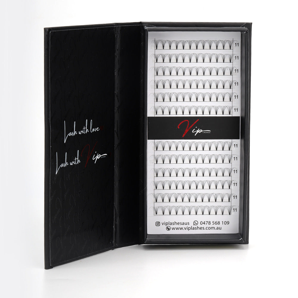9D D curl 0.05 Premade Lashes - Black Trays