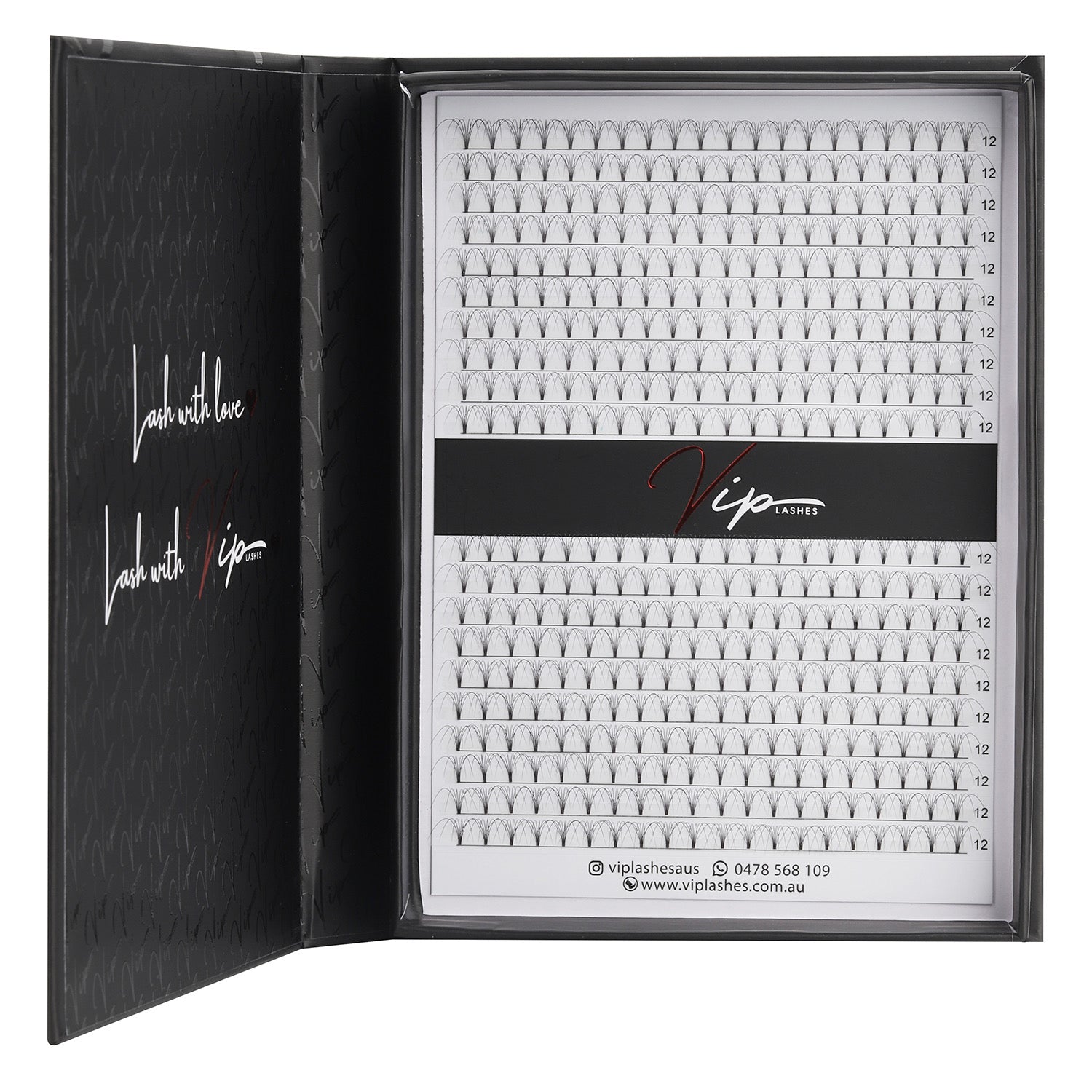 6D D curl 0.07 Premade Lashes XL Trays - Black Trays