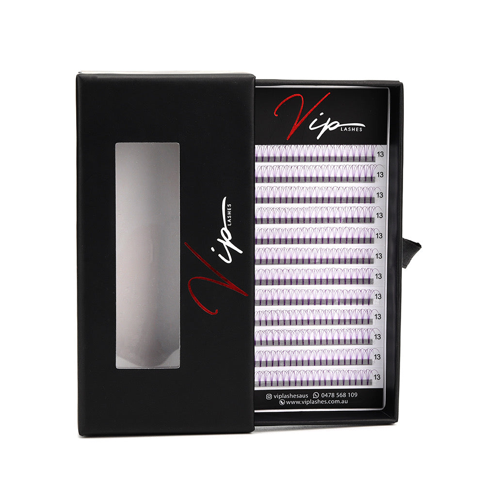 Purple 3D D curl 0.10 12 Row Trays - Black Trays