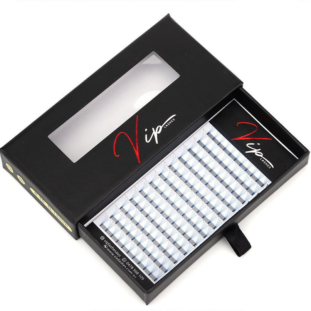 Blue 4D D curl 0.10 12 Row Trays - Black Trays