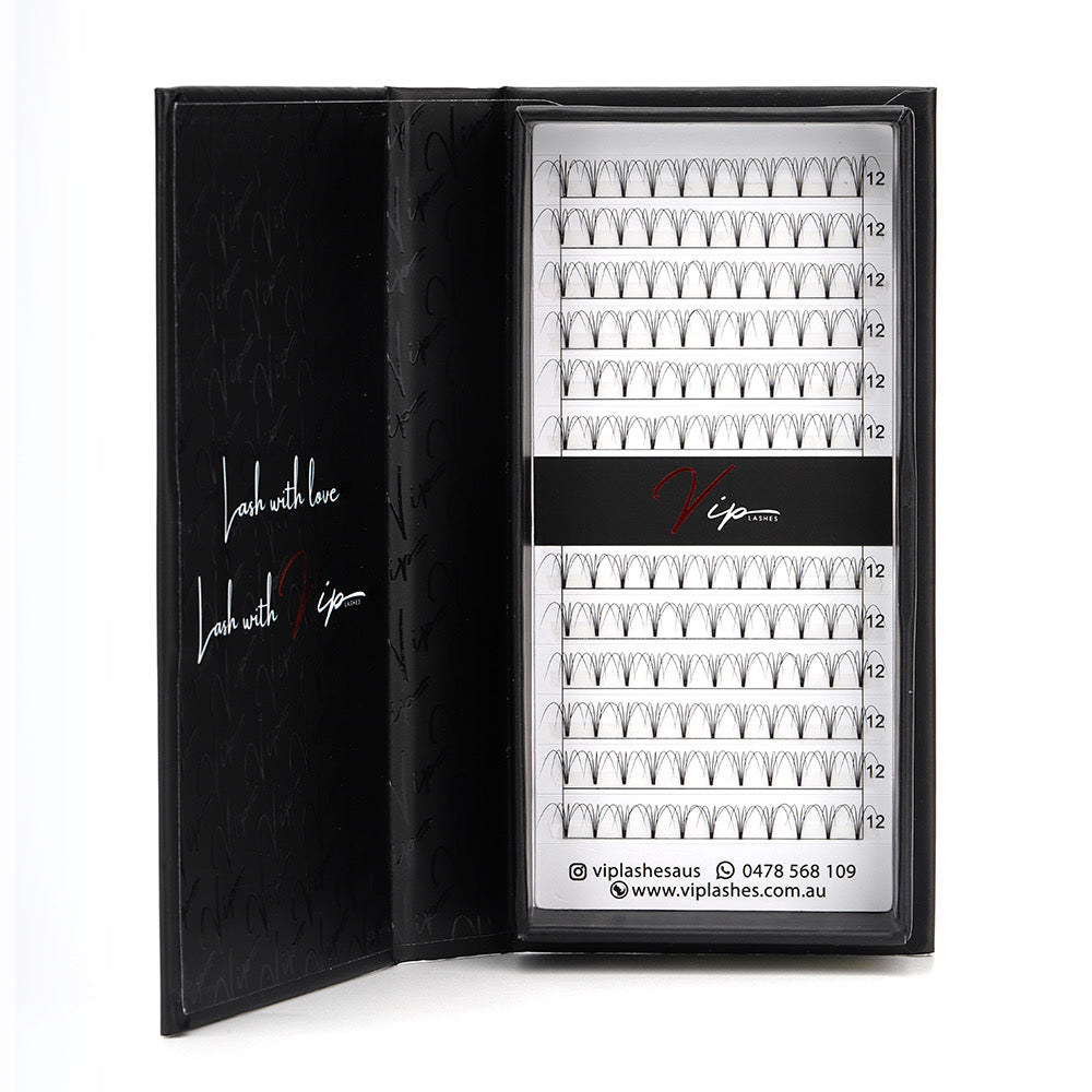 4D D curl 0.07 Premade Lashes - Black Trays