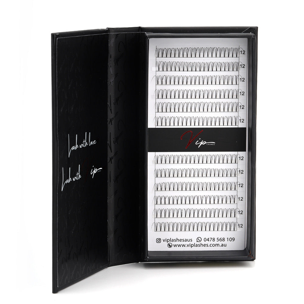 3D D curl 0.10 Premade Lashes - Black Trays