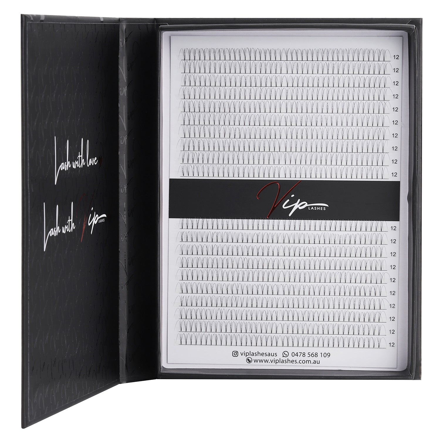 3D D curl 0.07 Premade Lashes XL Trays - Black Trays