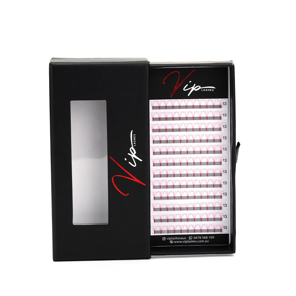 Pink 4D D curl 0.07 12 Row Trays - Black Trays