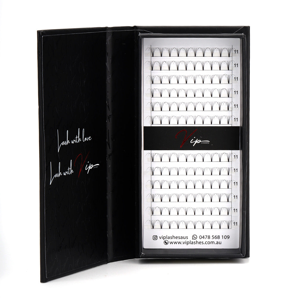 6D D curl 0.07 Premade Lashes - Black Trays