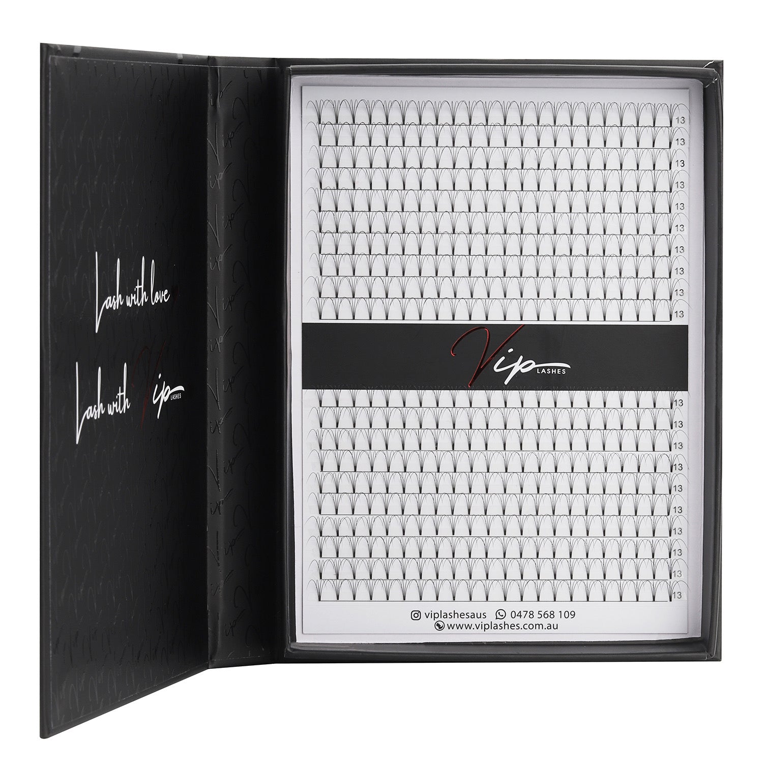 4D D curl 0.10 Premade Lashes XL Trays - Black Trays
