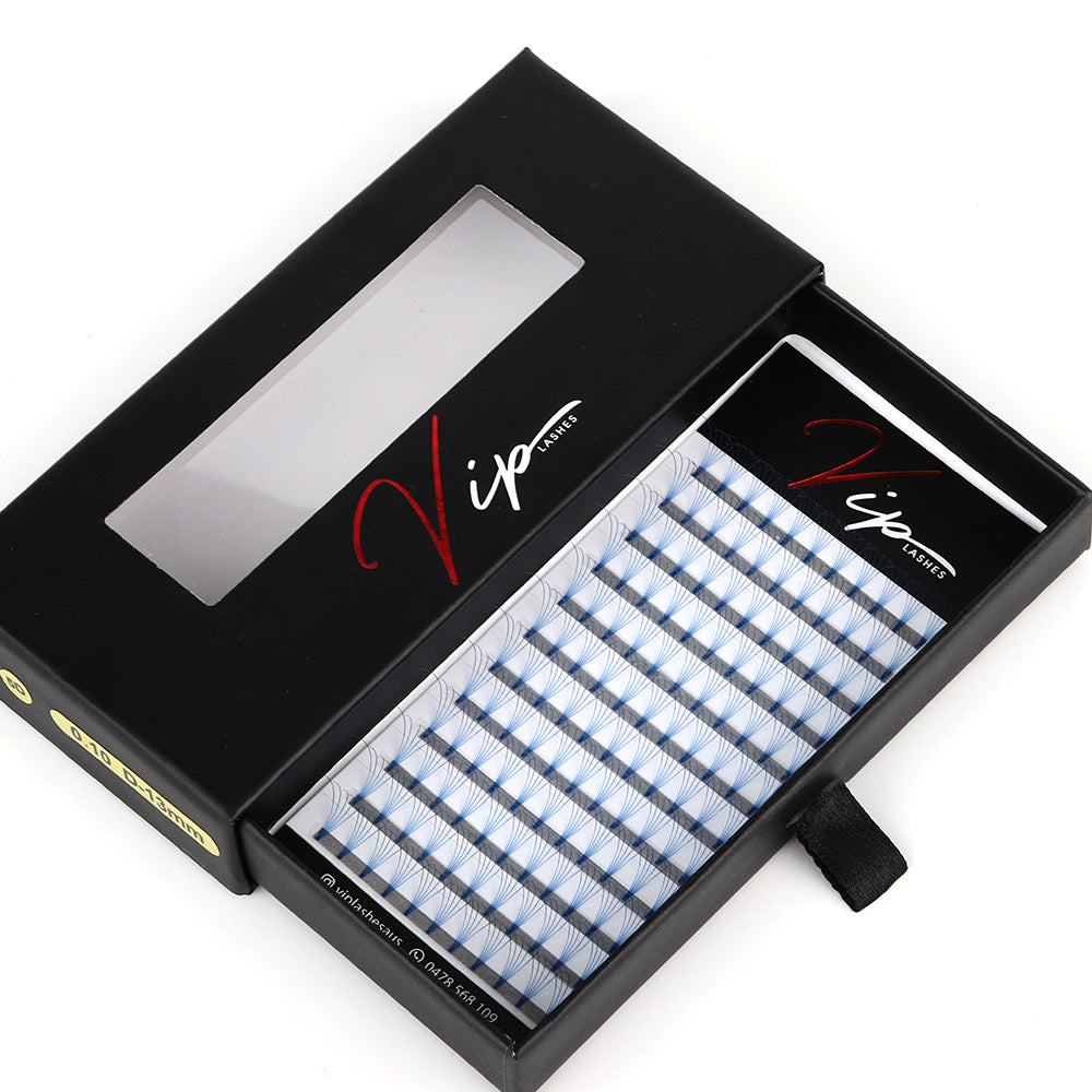Blue 5D D curl 0.07 12 Row Trays - Black Trays